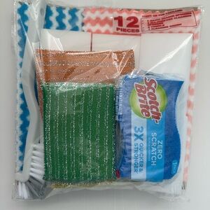 Cleaning Set 6Magic Eraser 3All Purpose Sponges 2Towels 1Brush+1 Scotch-Brite